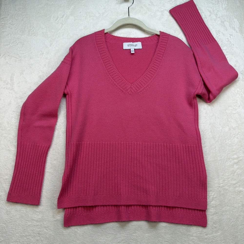 Derek Lam 10 Crosby Cashmere Sweater Womens Small Pink V Neck Knit Pullover